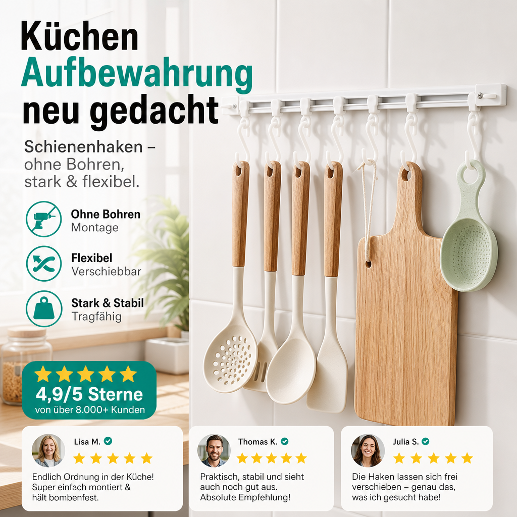 ✨ Multifunktionaler Haken ohne Bohren – wandschonend & verstellbar, für Küche, Bad & Zuhause