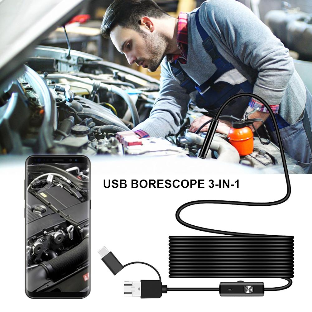 3-in-1 Endoskopkamera 1200P – Für Smartphone & PC, ideal für Rohr- und Fahrzeugprüfung 🔧📱