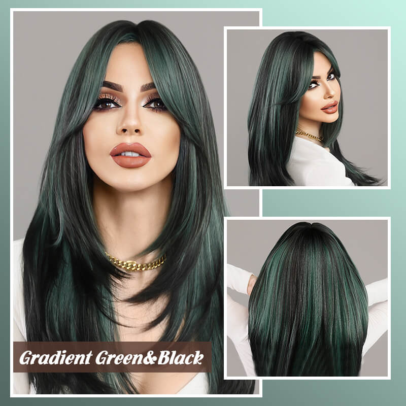 💕HOT SALE💕Perücke lange Haare Layered bangs Perücken