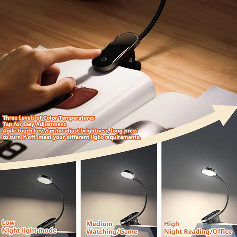 Kreatives Geschenk - Augenfreundliche, wiederaufladbare Mini-Klemm-Nachttischlampe