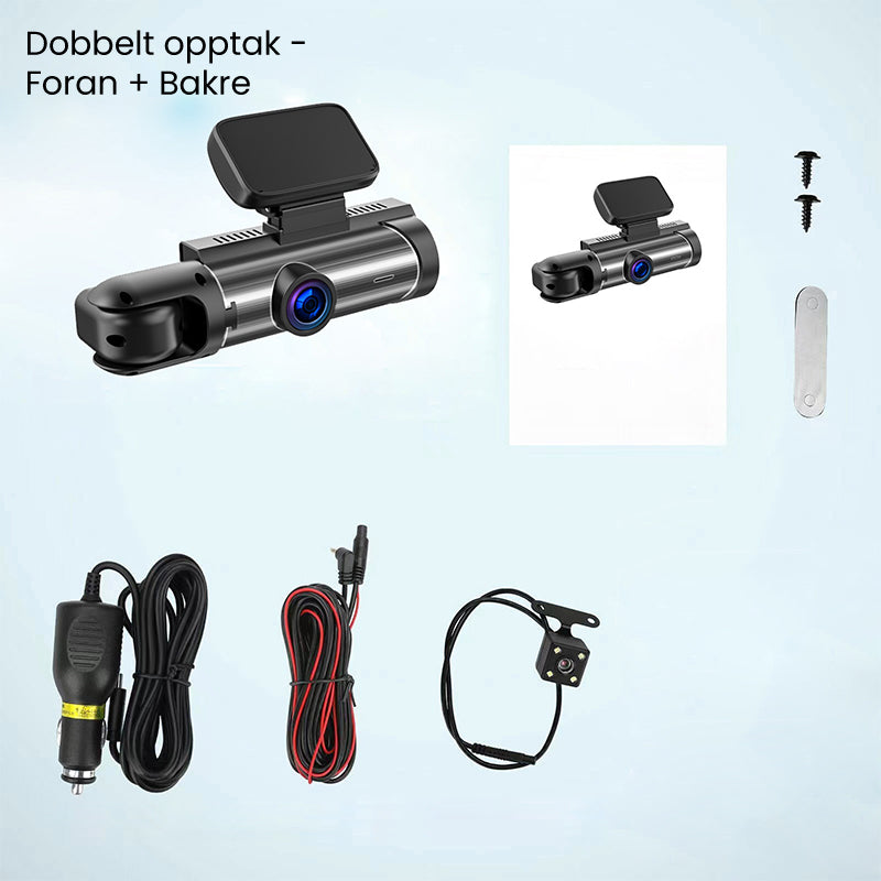Dashcam mit 170° Weitwinkel & Doppelobjektiv in Full HD (1080p)