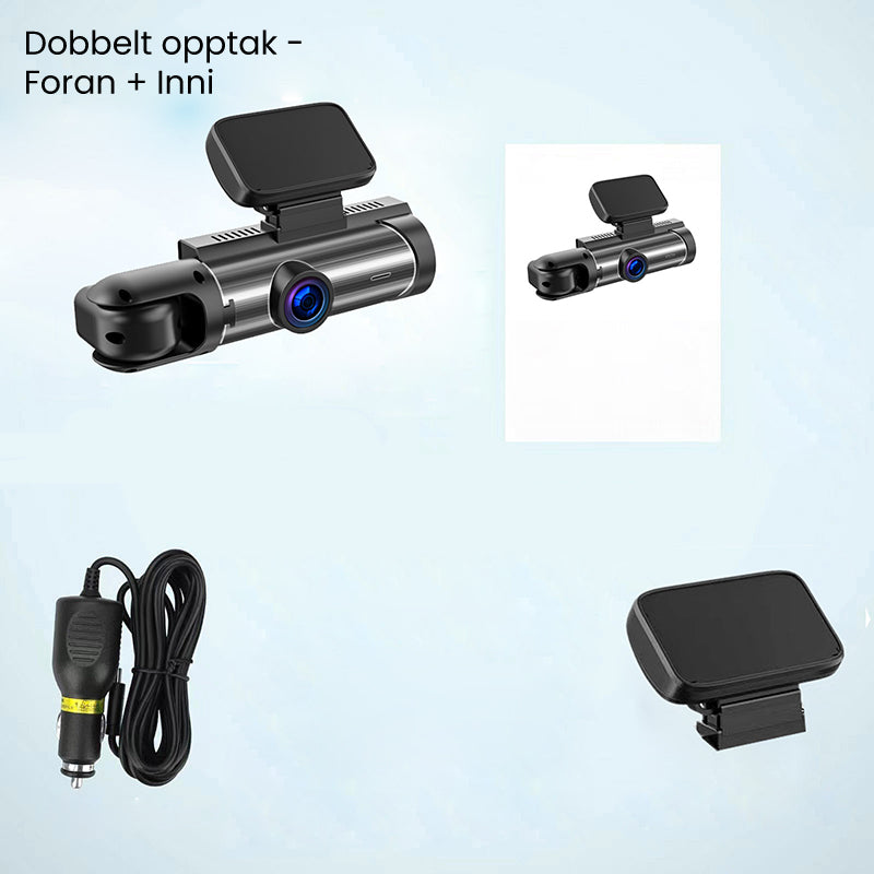 Dashcam mit 170° Weitwinkel & Doppelobjektiv in Full HD (1080p)