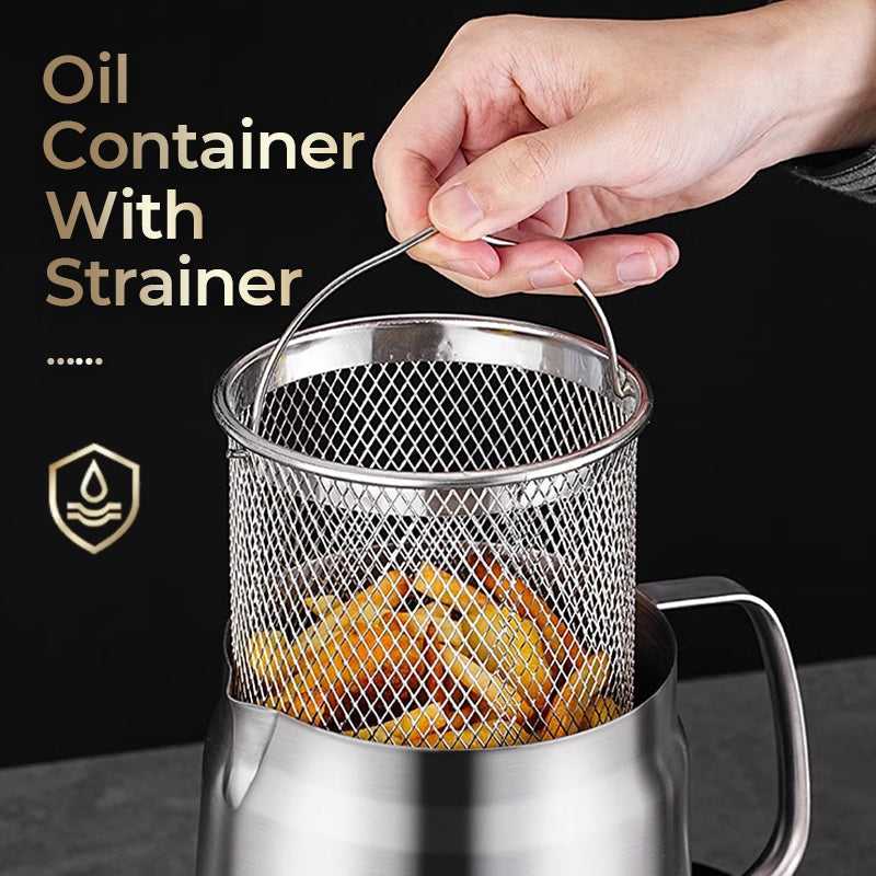 🔥Black-Friday-Mega-Angebot – 50 % Rabatt!🔥 Ölfilterbehälter aus Edelstahl 304 – Großvolumig und vielseitig