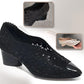 👡Slipper aus Mesh mit Kristallen und dickem Absatz