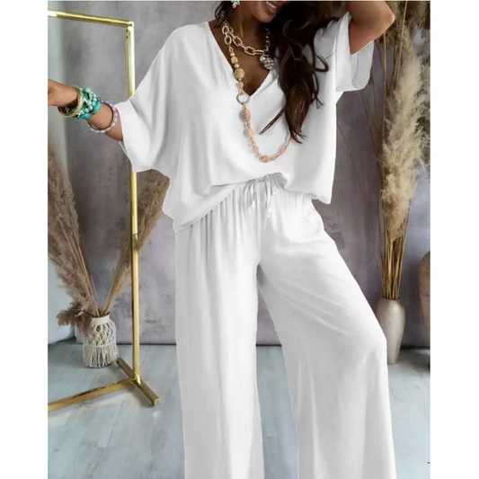 ✨2025 Neue💕Women's Casual Lose Solide Farbe Anzug