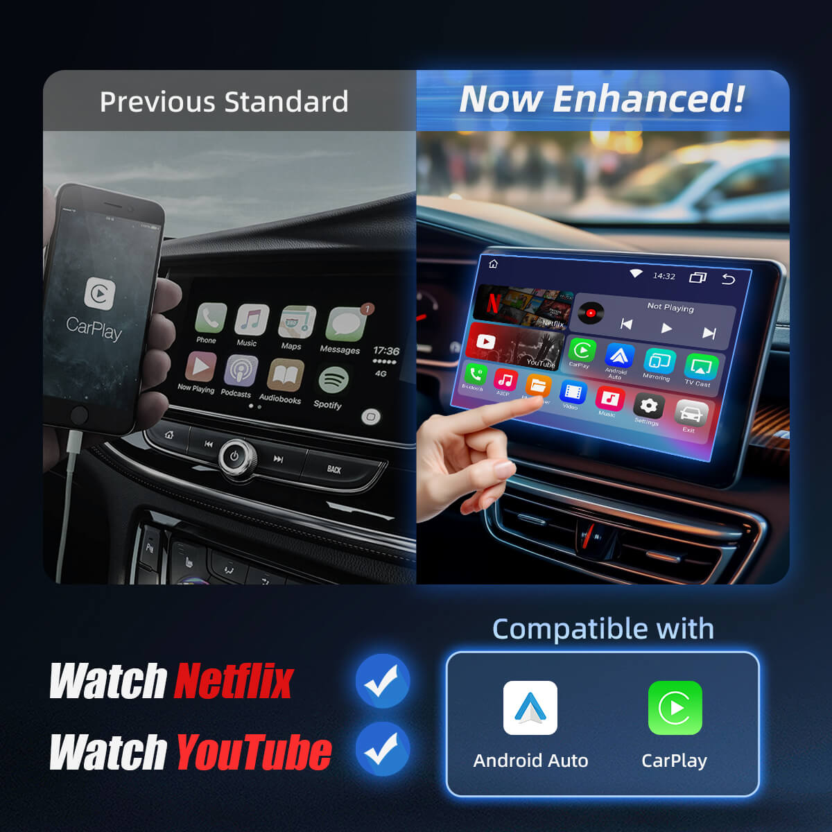 💥Nur für die ersten 100 Käufer!💥Drahtloses CarPlayAndroid Auto & YoutubeNetflix Adapter