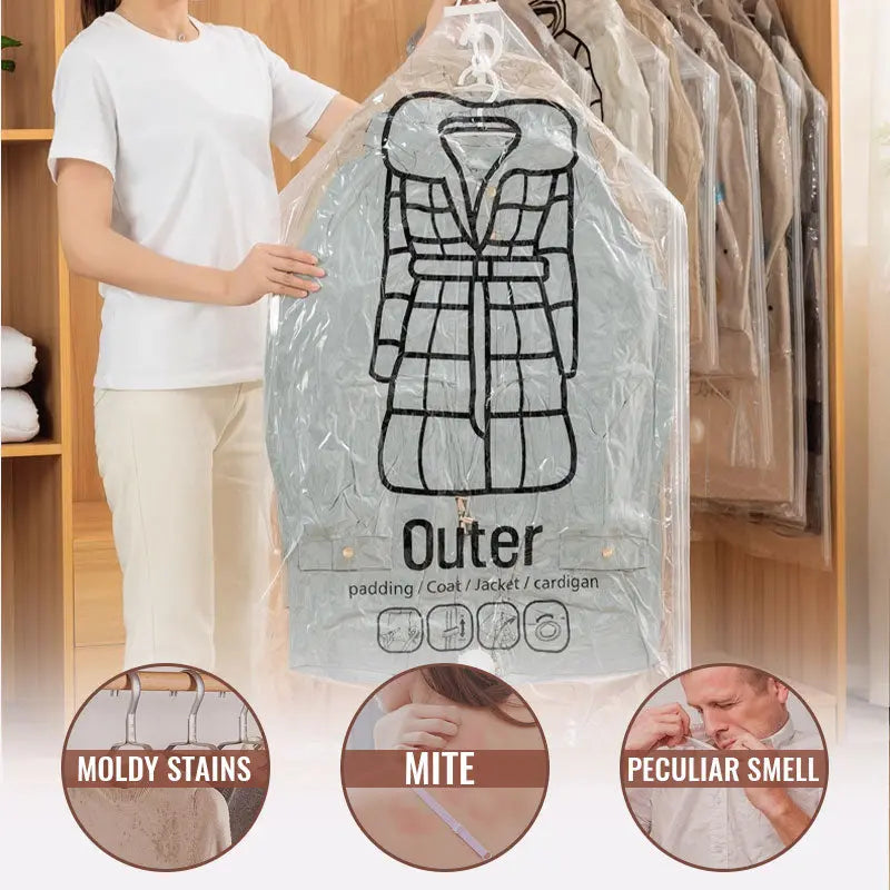 Hängender Vakuum-Kompressionsbeutel – platzsparend & staubdicht für Kleidung 👕🧥✨