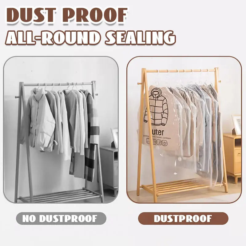 Hängender Vakuum-Kompressionsbeutel – platzsparend & staubdicht für Kleidung 👕🧥✨