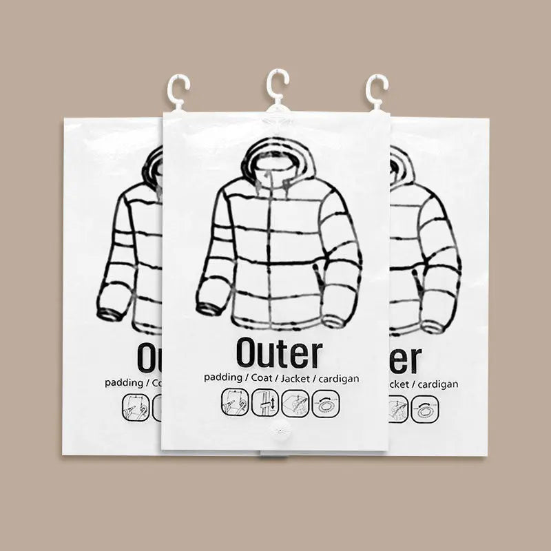 Hängender Vakuum-Kompressionsbeutel – platzsparend & staubdicht für Kleidung 👕🧥✨