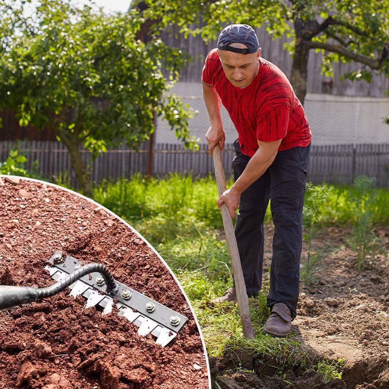 🔥Befristetes Angebot🍂5/6/7/8 Unkrautrechen mit Gartenzähnen aus Karbonstahl