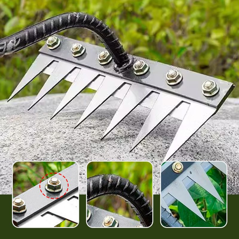 🔥Befristetes Angebot🍂5/6/7/8 Unkrautrechen mit Gartenzähnen aus Karbonstahl