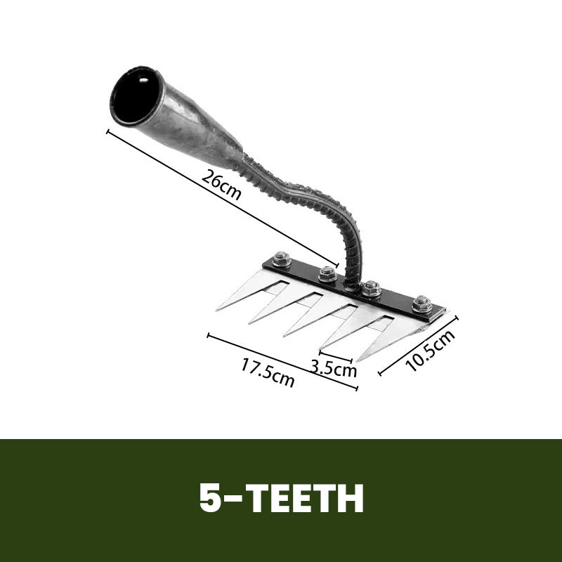 🔥Befristetes Angebot🍂5/6/7/8 Unkrautrechen mit Gartenzähnen aus Karbonstahl