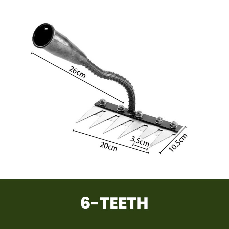 🔥Befristetes Angebot🍂5/6/7/8 Unkrautrechen mit Gartenzähnen aus Karbonstahl