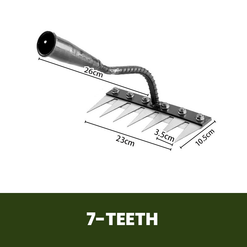 🔥Befristetes Angebot🍂5/6/7/8 Unkrautrechen mit Gartenzähnen aus Karbonstahl