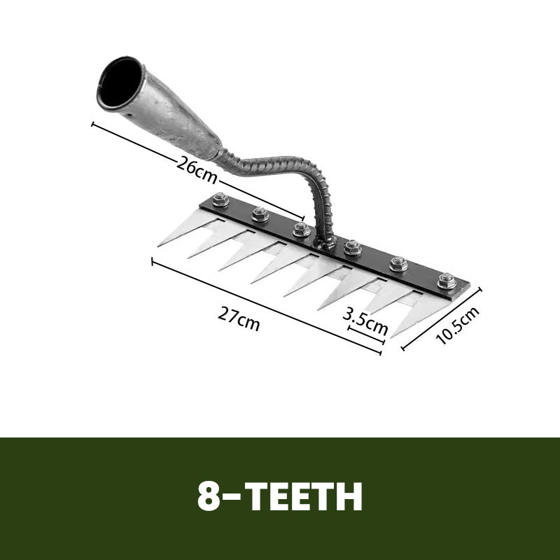 🔥Befristetes Angebot🍂5/6/7/8 Unkrautrechen mit Gartenzähnen aus Karbonstahl