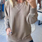 Damen-Sweatshirt mit funktionalen Taschen und trendigem Rippen-Design