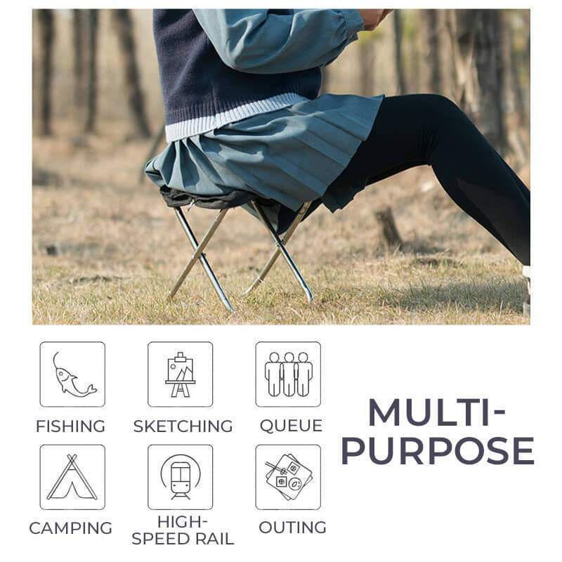 Tragbarer Edelstahl-Faltstuhl – leicht, stabil & platzsparend – ideal für Camping, Angeln, Picknick & Ausflüge🏕️🎣