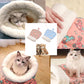 ⏳50% RABATT! 🐱 Flauschiger Katzen-Winterschlafsack – halbgeschlossene Kuschelhöhle mit Cartoon-Muster, Rosa/Blau