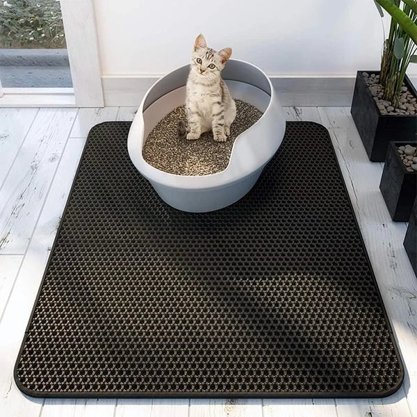 Doppellagige, rutschfeste Katzenstreu-Matte für Haustiere - bis zu 50% Rabatt