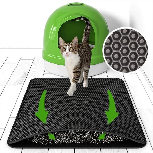 Doppellagige, rutschfeste Katzenstreu-Matte für Haustiere - bis zu 50% Rabatt