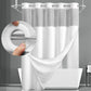 Doppellagiges Duschvorhang-Set mit Futter – Abnehmbar, Ohne Haken, Weißer Waffel-Design🚿🛁