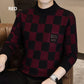 🔥 Herren kariert gedruckt Mock Neck Verdickter Pullover Pullover