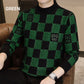 🔥 Herren kariert gedruckt Mock Neck Verdickter Pullover Pullover