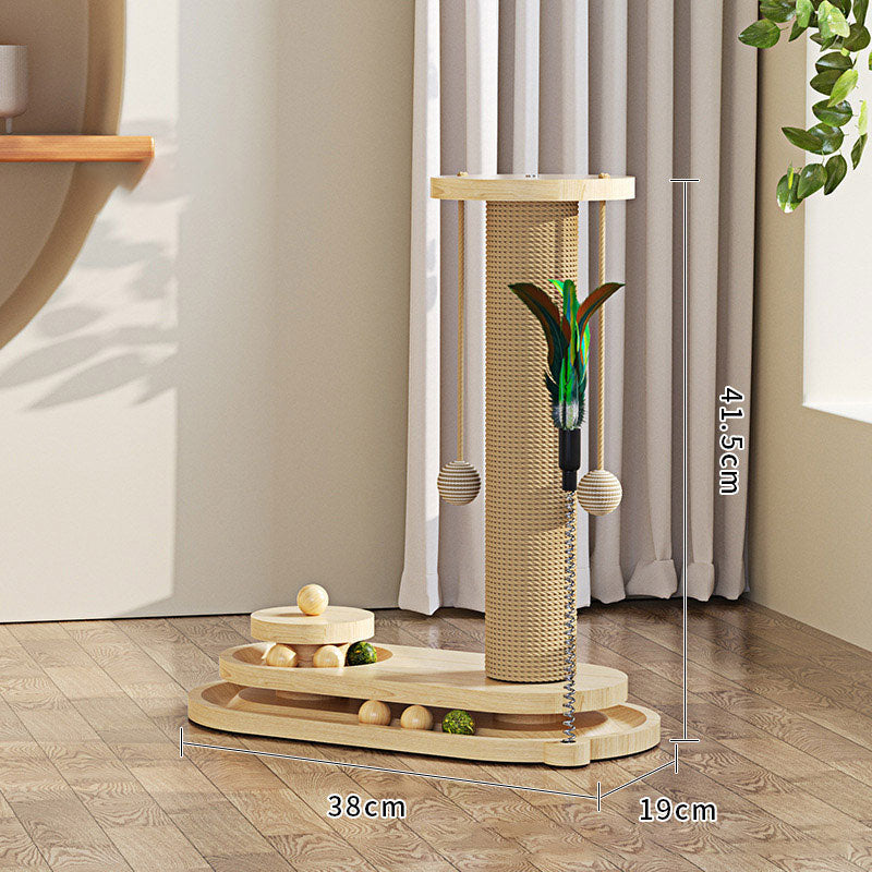🐱 50% RABATT! 🧶 Interaktiver Kratzbaum – Federangel, Kugeln & Sisalpfosten ✨