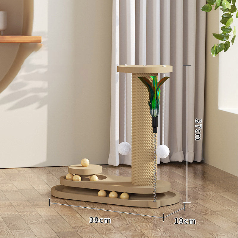 🐱 50% RABATT! 🧶 Interaktiver Kratzbaum – Federangel, Kugeln & Sisalpfosten ✨