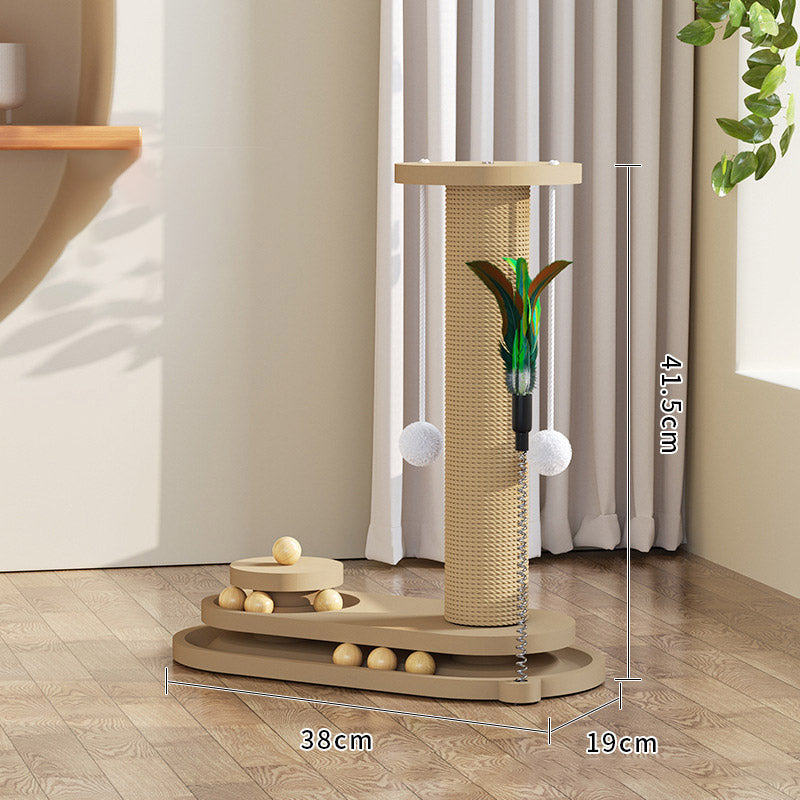 🐱 50% RABATT! 🧶 Interaktiver Kratzbaum – Federangel, Kugeln & Sisalpfosten ✨