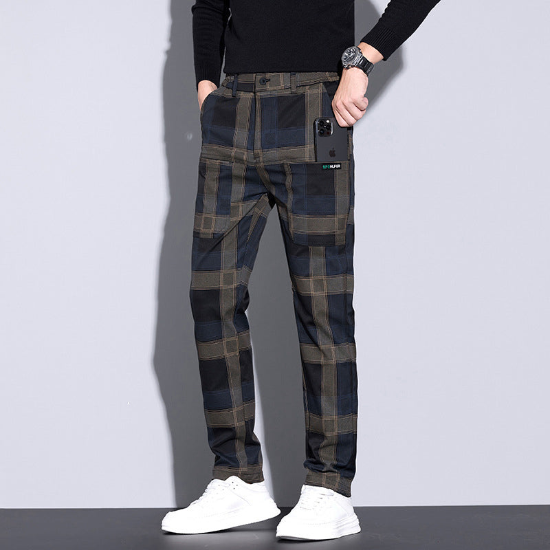 🏆HEISSER VERKAUF 50% - Lässige karierte Herrenhose mit Taschen