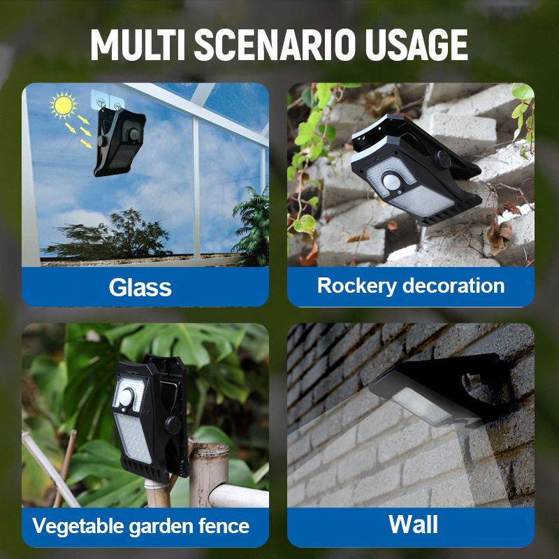 Solarbetriebene Outdoor- & Gartenlampe – Bewegungsmelder & Clip-Leuchte für Camping & Zuhause 🌞🏕️