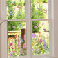 🌸 Bunte Blumen-Fensterfolie in Buntglas-Optik – Statische Haftung, beidseitig sichtbar & leicht ablösbar