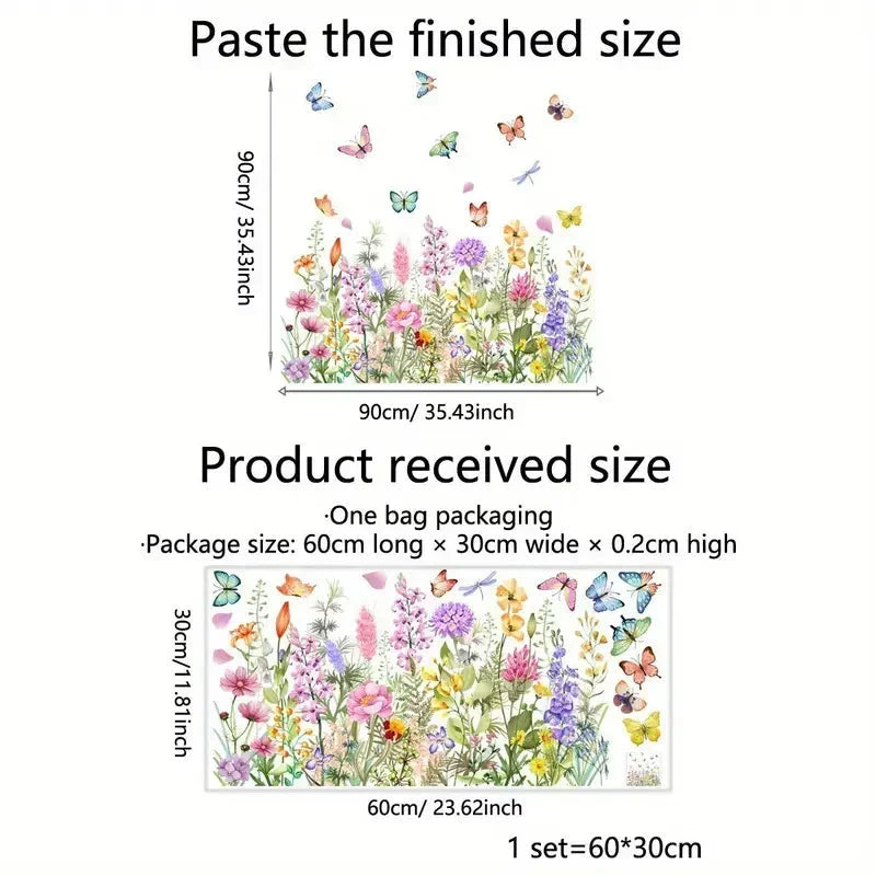 🌸 Bunte Blumen-Fensterfolie in Buntglas-Optik – Statische Haftung, beidseitig sichtbar & leicht ablösbar