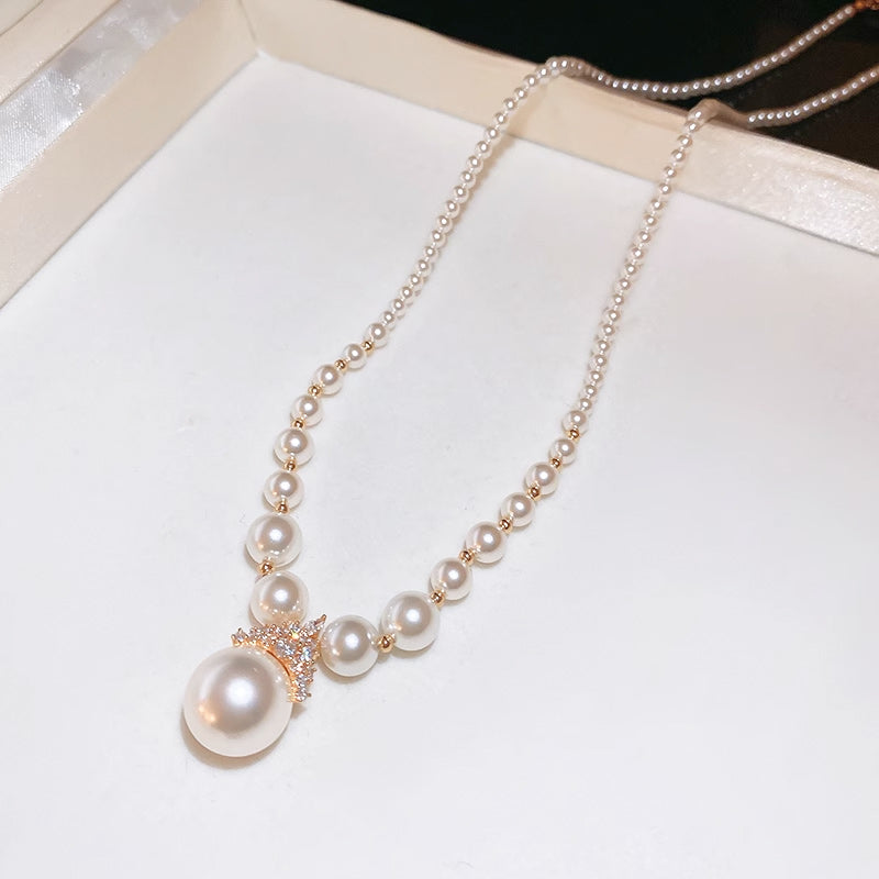 🔥Heißer Verkauf 50% OFF🔥Vintage Elegante Zirkonia Imitation Perlenkette & Ohrringe