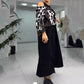 Was soll ich morgen anziehen? Damen einzigartiges Kleid in Layering-Optik mit Cold Shoulder