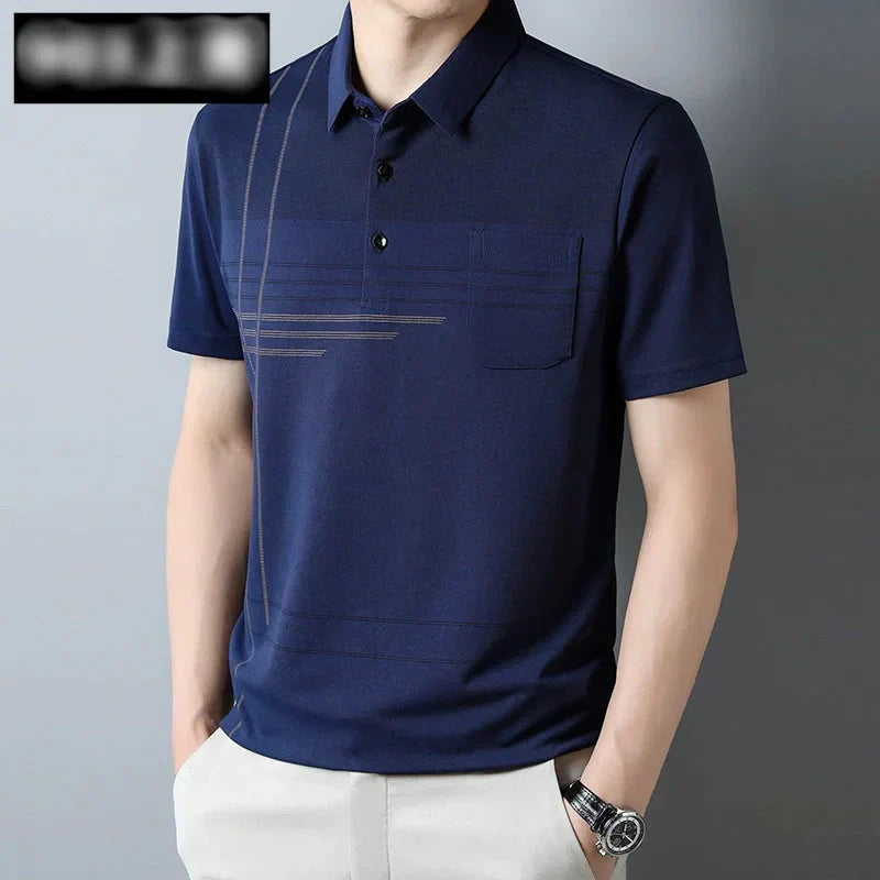 Kurzärmliges T-Shirt mit Revers für Herren