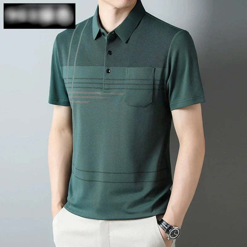 Kurzärmliges T-Shirt mit Revers für Herren