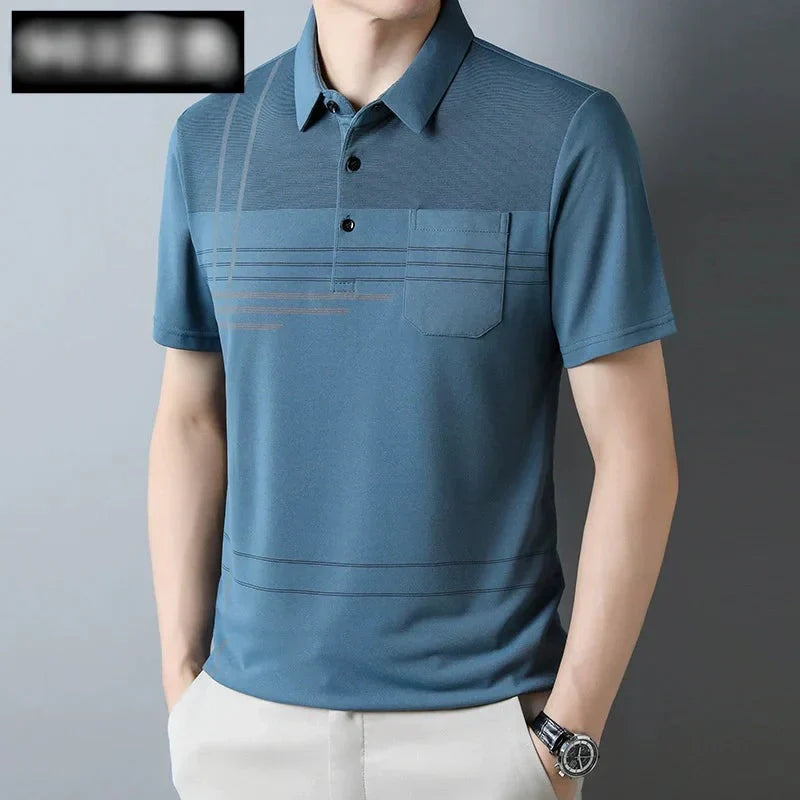 Kurzärmliges T-Shirt mit Revers für Herren