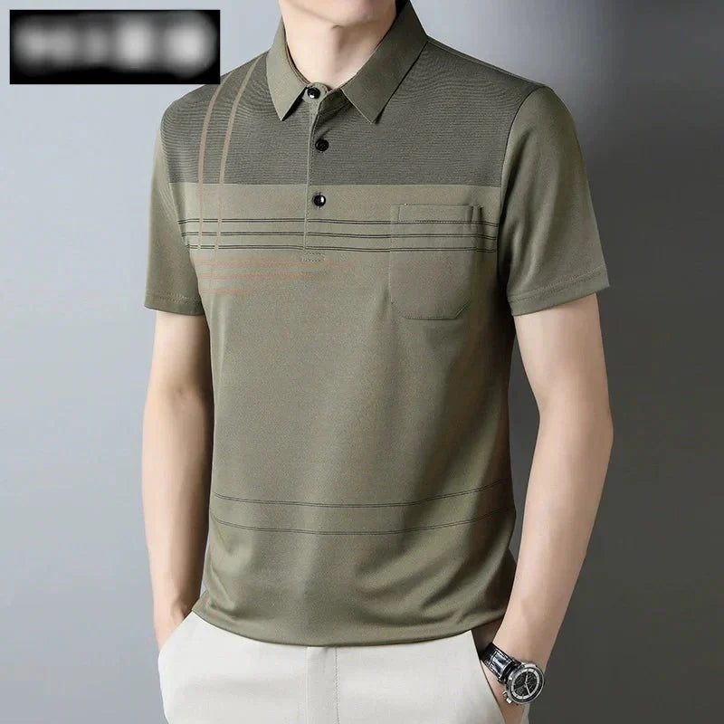 Kurzärmliges T-Shirt mit Revers für Herren
