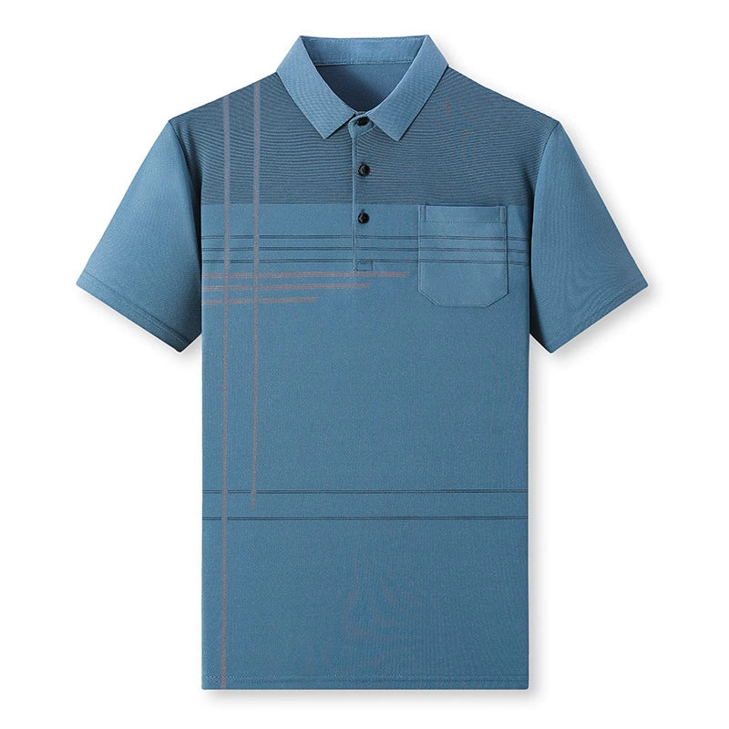 Kurzärmliges T-Shirt mit Revers für Herren