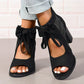 Offene Damen-Schleifen-Sandalen mit klobigem Absatz💨🌸 Bequeme weiche Sohle Es lohnt sich!