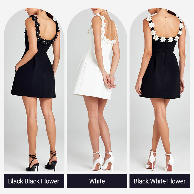 🌸Große Preissenkung！🌸Women's Elegant Floral Square Neck Pocket Dress