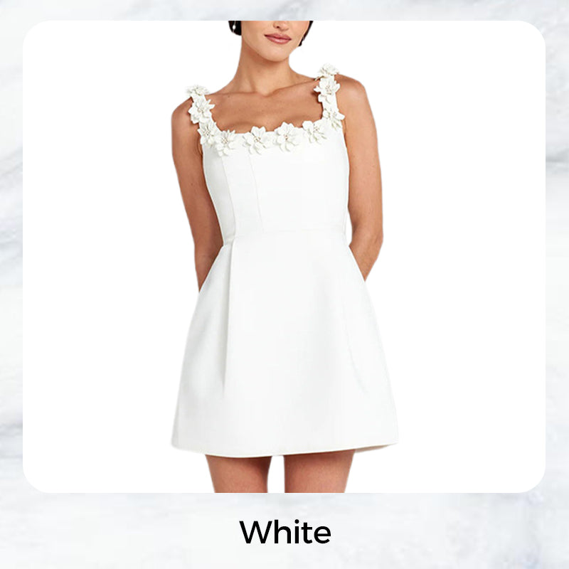 🌸Große Preissenkung！🌸Women's Elegant Floral Square Neck Pocket Dress