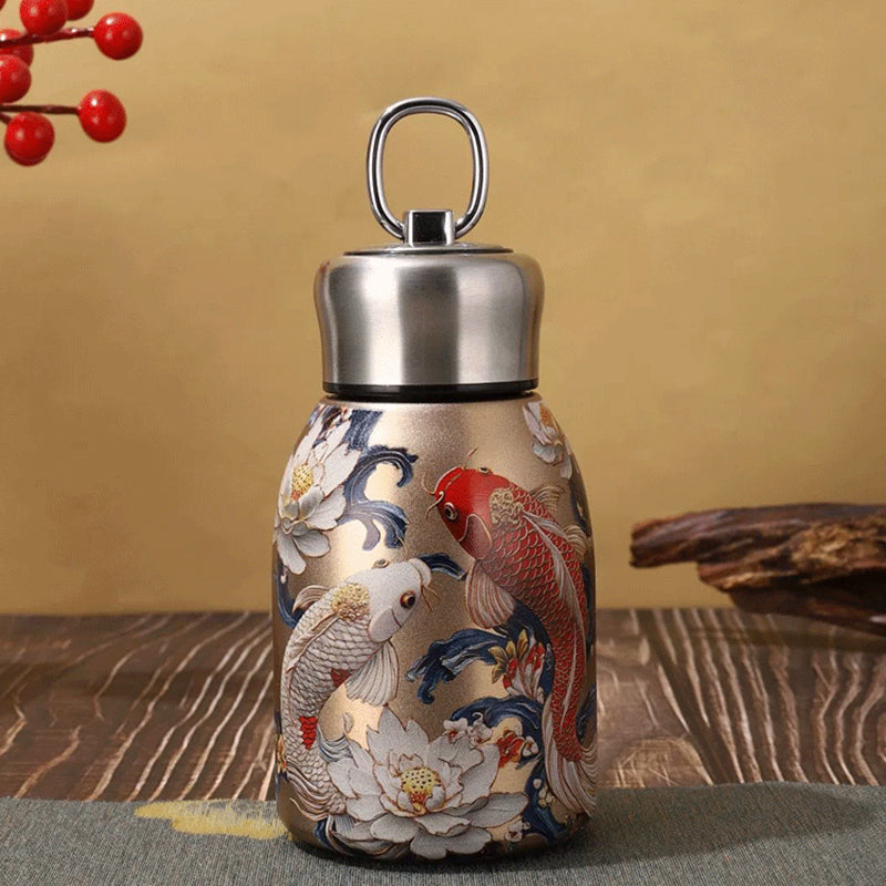 50% RABATT! 🍶 Mini-Thermosflasche mit Tragering – tragbar für Outdoor, Auto & unterwegs