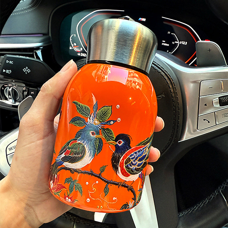 50% RABATT! 🍶 Mini-Thermosflasche mit Tragering – tragbar für Outdoor, Auto & unterwegs