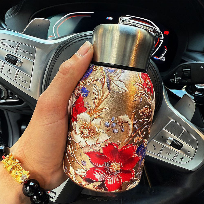 50% RABATT! 🍶 Mini-Thermosflasche mit Tragering – tragbar für Outdoor, Auto & unterwegs