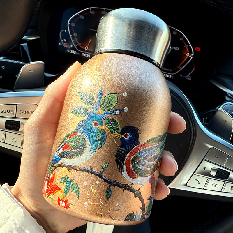 50% RABATT! 🍶 Mini-Thermosflasche mit Tragering – tragbar für Outdoor, Auto & unterwegs