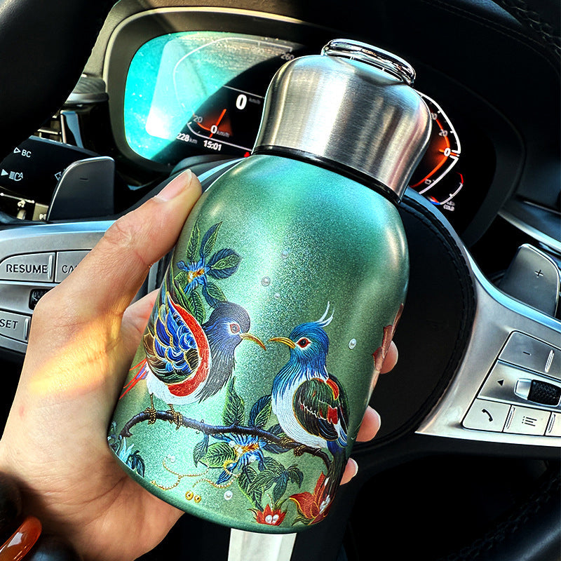 50% RABATT! 🍶 Mini-Thermosflasche mit Tragering – tragbar für Outdoor, Auto & unterwegs