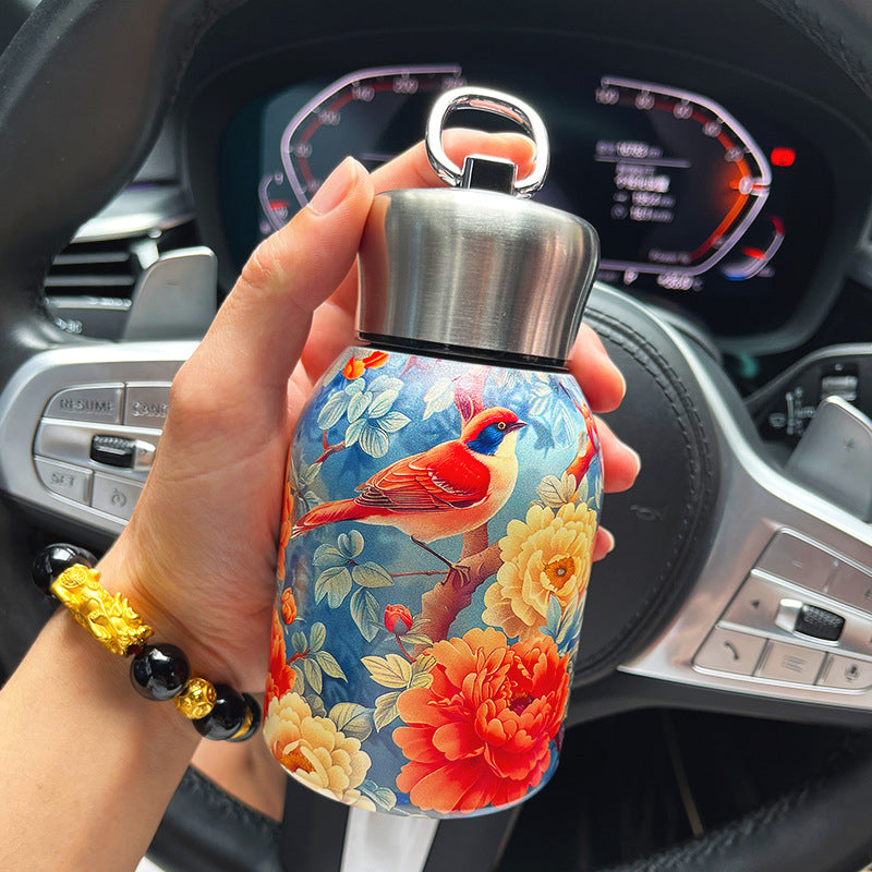 50% RABATT! 🍶 Mini-Thermosflasche mit Tragering – tragbar für Outdoor, Auto & unterwegs